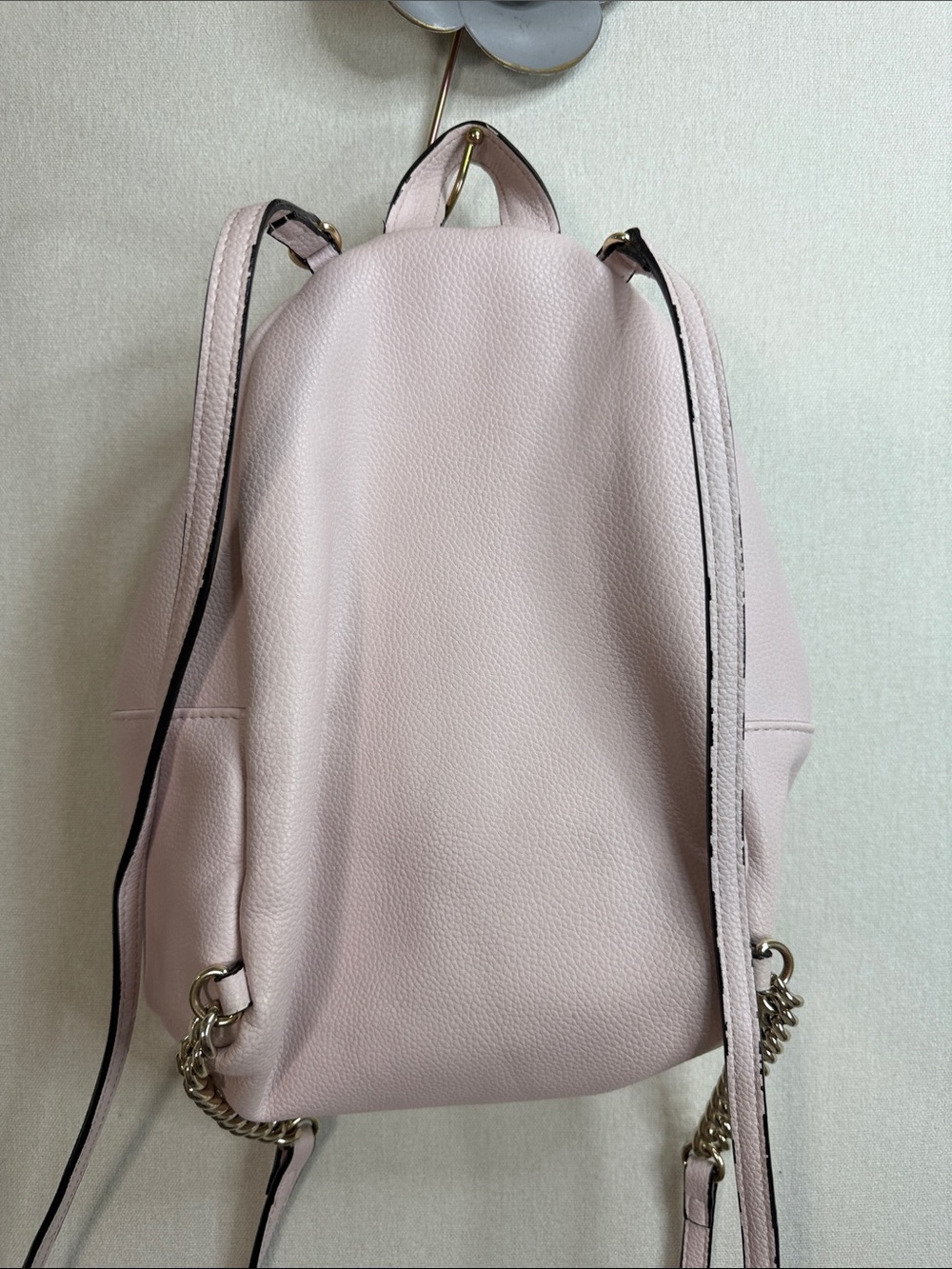 Victoria's Secret Light Pink Quilted Mini Backpack with Gold Chain Straps - Picture 4 of 9